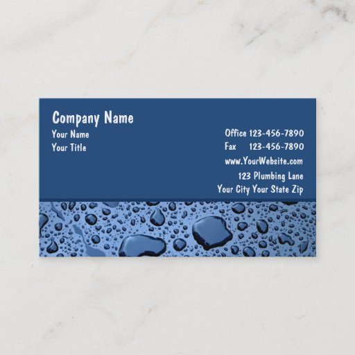 Customizable Plumber Business Cards