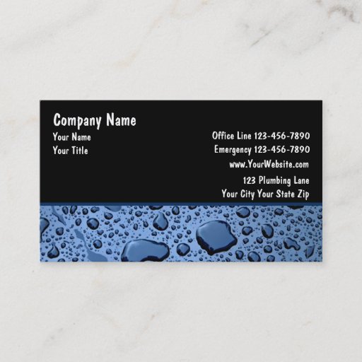 Customizable Plumber Business Cards