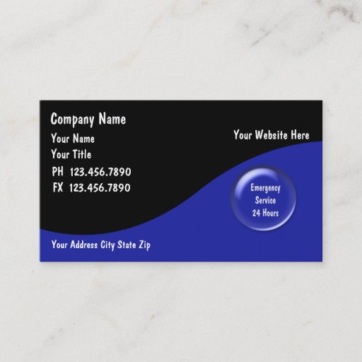 Customizable Plumber Business Cards