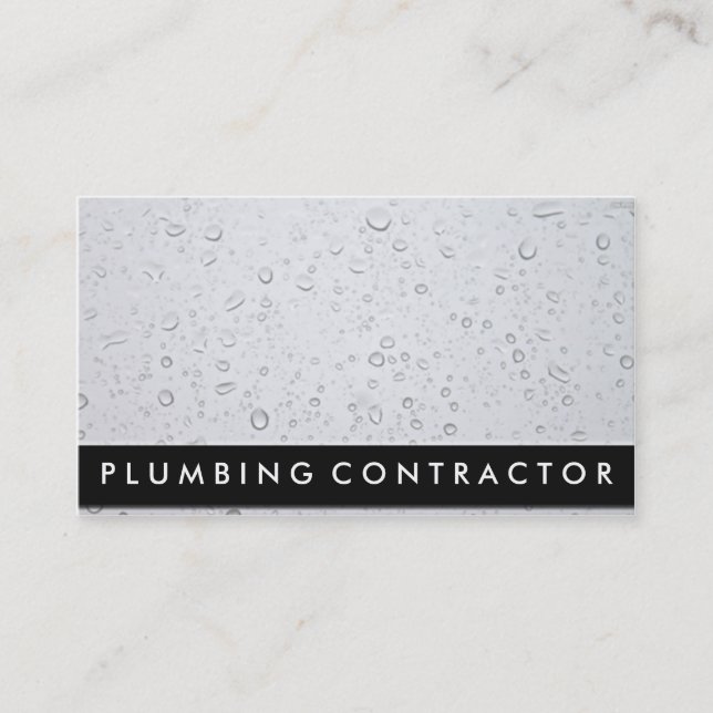 Plumber Business Cards (Water Droplets) (Front)