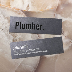 Plumber Coal Black Professional Mini Business Card