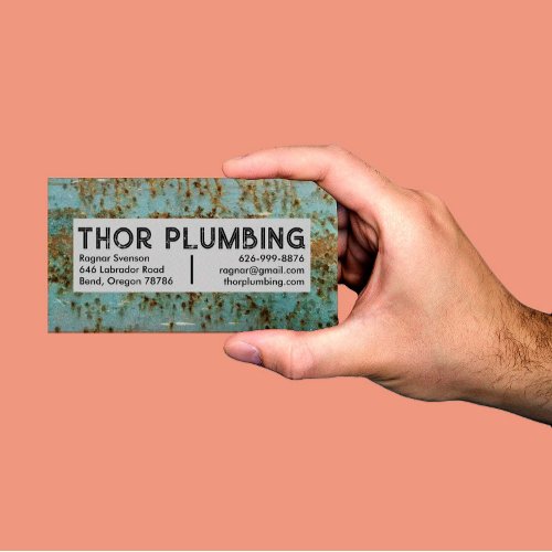 Plumber Contractor Handyman Cool Rustic Texture Business Card
