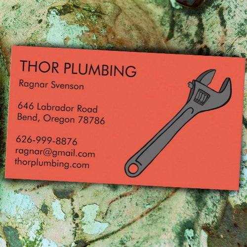Plumber Contractor Handyman Mechanic Wrench Bold Business Card