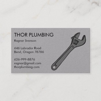 Plumber Contractor Handyman Mechanic Wrench  Business Card by ShoshannahScribbles at Zazzle