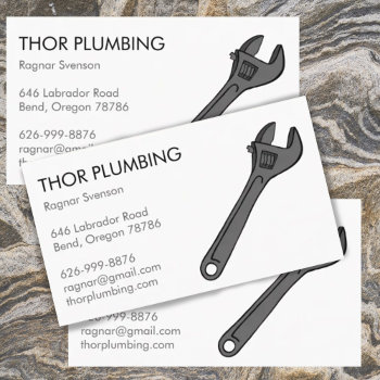 Plumber Contractor Handyman Mechanic Wrench Cool Business Card by ShoshannahScribbles at Zazzle