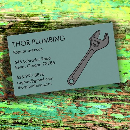 Plumber Contractor Handyman Mechanic Wrench Cool  Business Card