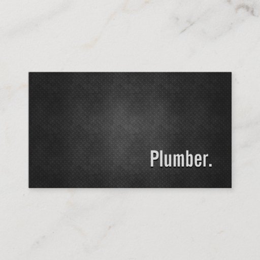 Customizable Plumber Cool Black Metal Simplicity Business Card Templates