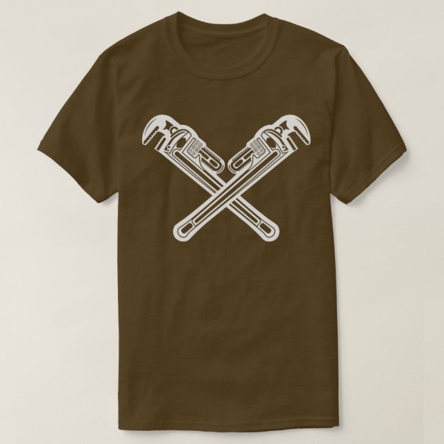 Plumber Crossed Wrenches T-Shirt (Design Front)