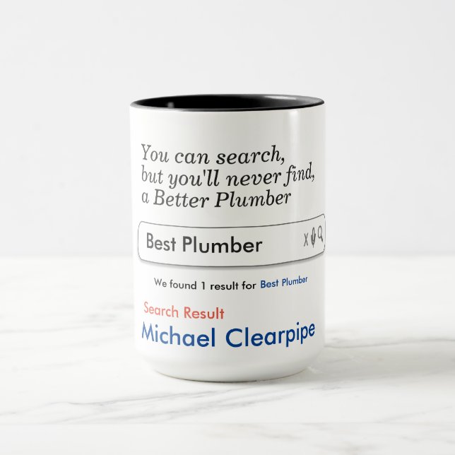 Plumber Custom Personalized Mug (Center)