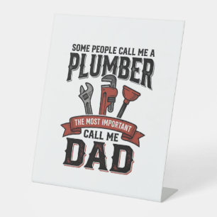 Plumber Dad Vintage Engraving Shirt Design_1 Pedestal Sign