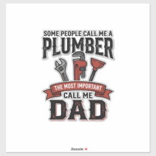 Plumber Dad Vintage Engraving Shirt Design_1 Sticker