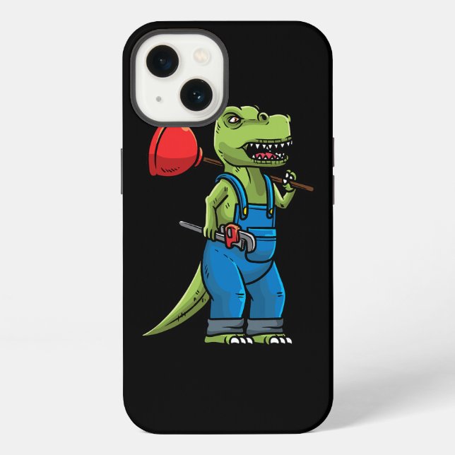 Plumber dinosaur plumber iphone case (Back)