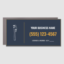 Plumber Door Sign Magnet, Custom Business Name