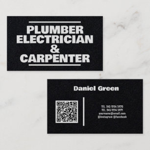 Plumber Electrician & Carpenter QR Premium Business Card