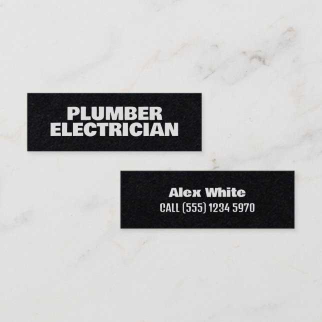 ⚡ Plumber & Electrician Premium Mini Business Card (Front/Back)