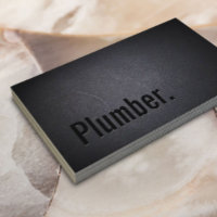 Plumber Elegant Dark Minimalist Business Card