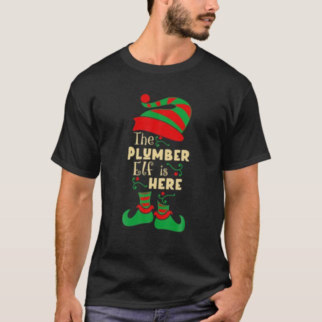 Plumber Elf Christmas Matching Family Christmas T-Shirt (Front)