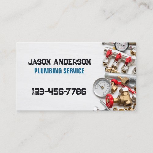 Plumber Faucet Pipe Handyman Pluming Service  Business Card