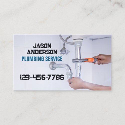 Plumber Faucet Pipe Handyman Pluming Service  Business Card