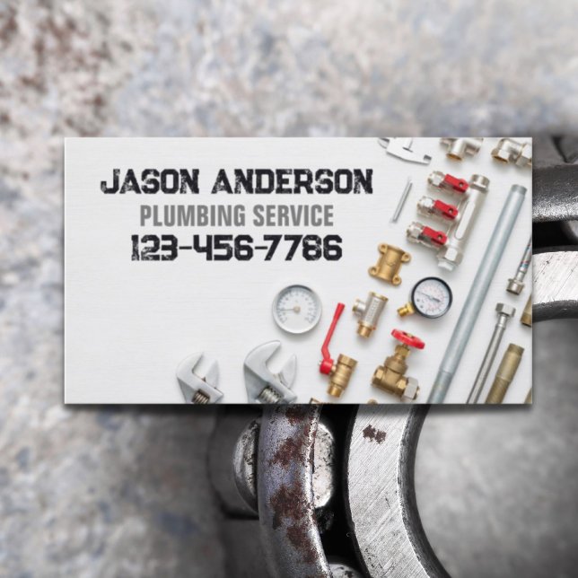 Plumber Faucet Pipe Handyman Pluming Service  Business Card (Plumber Faucet Pipe Handyman Pluming Service Business Card)