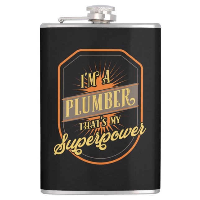 Plumber Gifts Flask (Front)