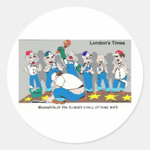 Plumber Hall Of Fame Funny Gifts Tees Collectibles Classic Round Sticker