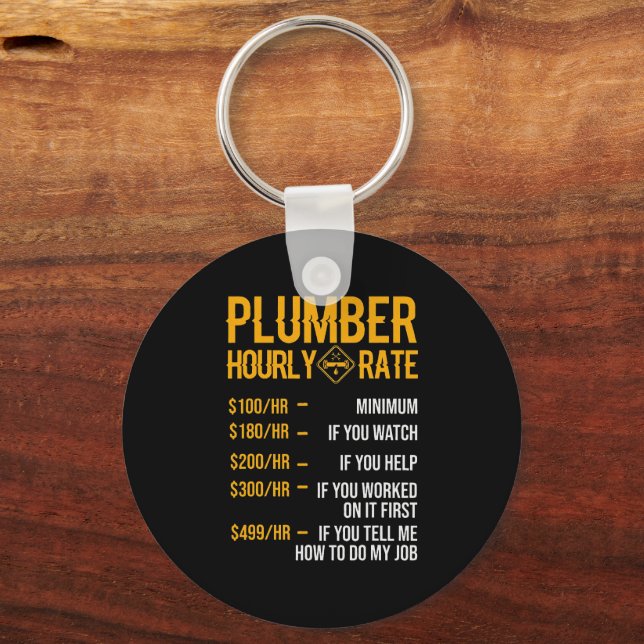 Plumber Hourly Rate Plumber Keychain (Front)