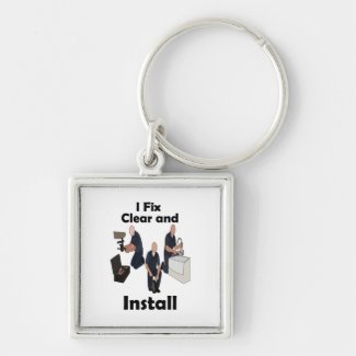 Plumber I Fix Clear Install Plumber Birthday Party Keychain