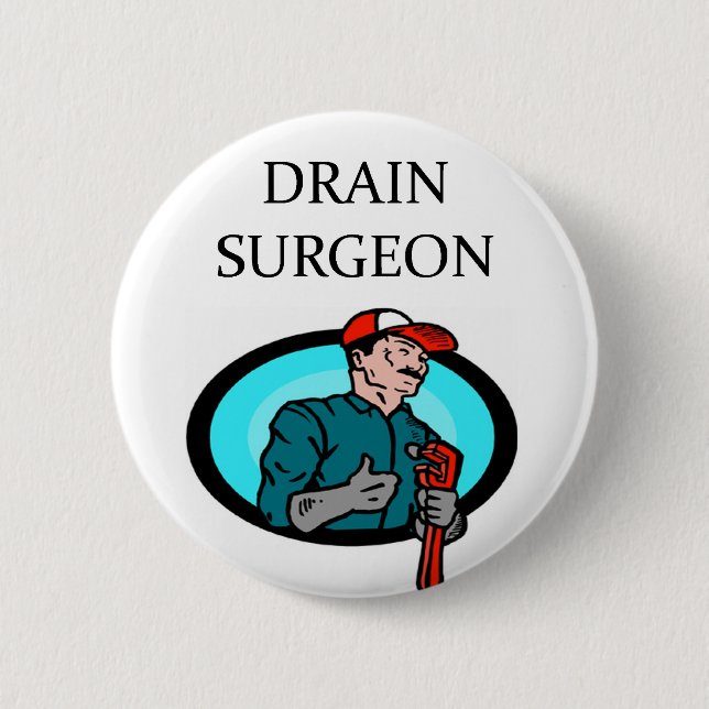 PLUMBER joke Pinback Button (Front)