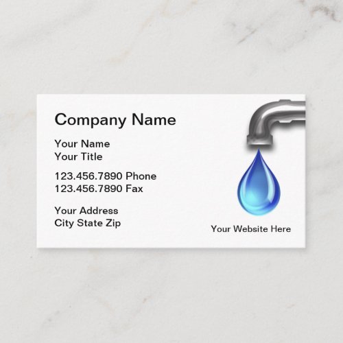 Plumber Leaking Faucet Design Business Card