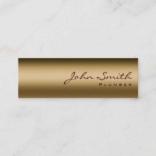 Customizable Mini Bronze Metal Plumbing Business Card