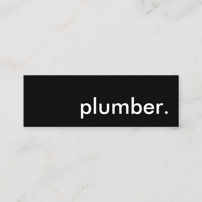 plumber. mini business card (Front)