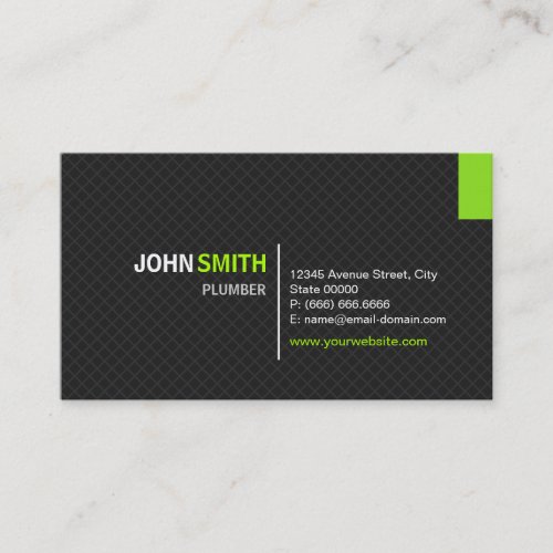 Plumber _ Modern Twill Grid Business Card