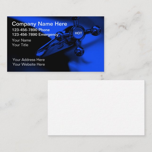 Plumber Modern Unique Business Cards (Front/Back)