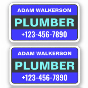 Plumber Name & Phone Number: Professional Plumbing Sticker