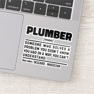 Plumber Noun Plumbing Repair Humor Quote Sticker