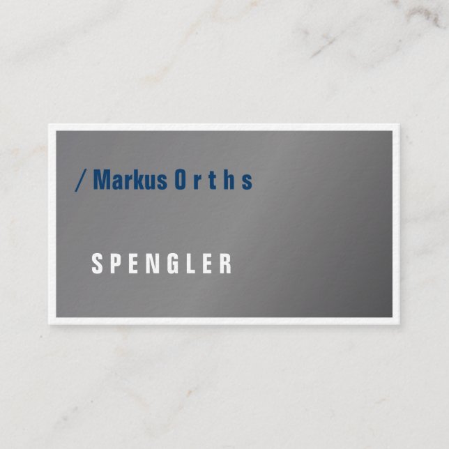 Plumber or Spengler Typo visiting cards (Front)