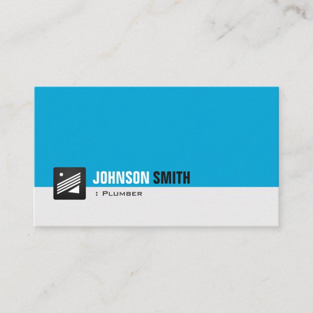 Plumber - Personal Aqua Blue Business Card (Front)