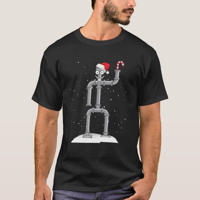 Plumber Pipe Santa Claus Plumbing Christmas Water T-Shirt (Front)