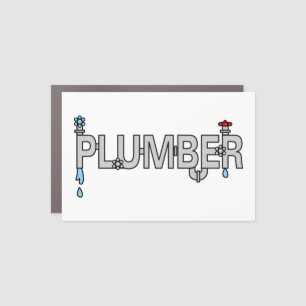 Plumber Pipes Car Magnet