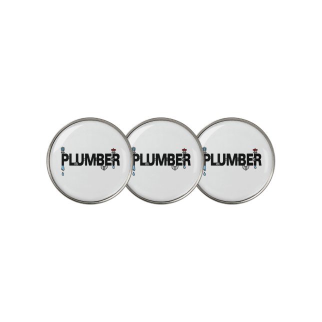 Plumber Pipes Golf Ball Marker (3 Up)