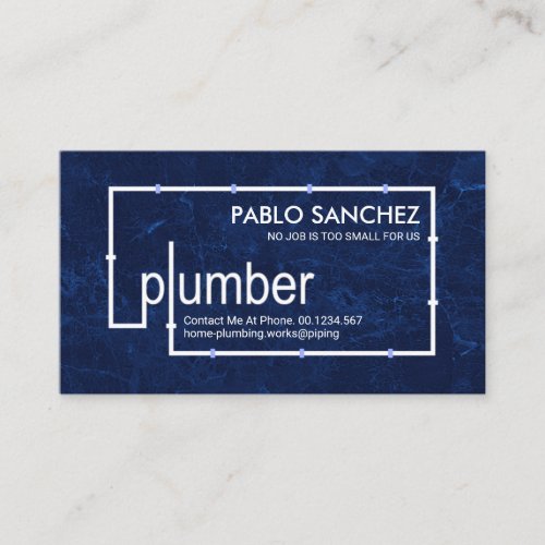 Plumber Piping Blue Water Grunge Business Card