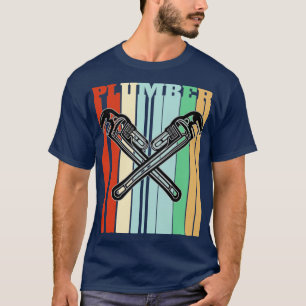 Plumber Plumber Crossed Wrenches Retro T-Shirt