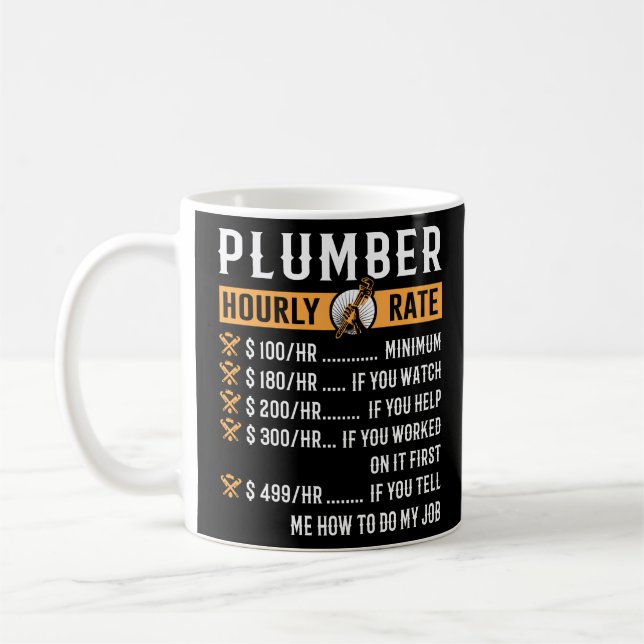 Plumber Plumber Hourly Rate  Coffee Mug (Left)