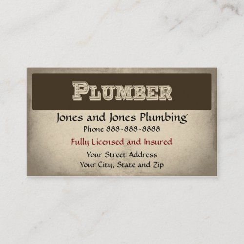 Plumber Plumbing Business Card