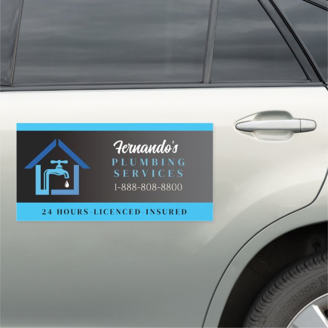 Plumber Plumbing Car Truck 24 Hour Sign Company (In Situ)