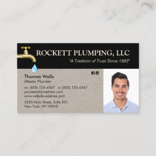 Plumber Plumbing Dripping Faucet Photo Business C Card