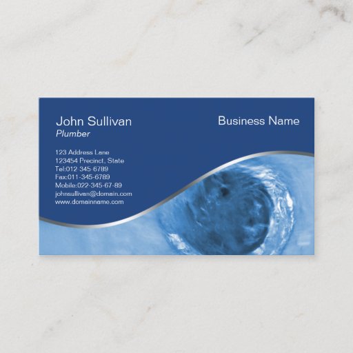 Customizable Plumbing Business Card Water Drain Hole