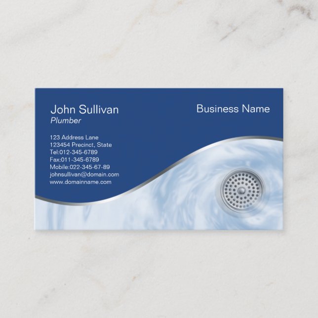 Plumber Plumbing Home Repair Business Card (Front)