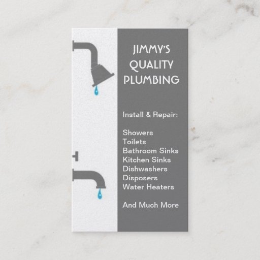 Customizable Plumber Plumbing Installation Service Repair Business Cards